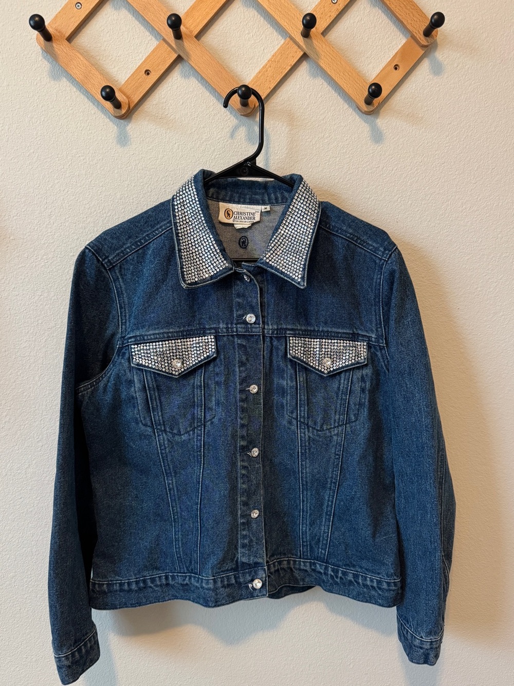 Christine Alexander Dark Blue Denim Jacket with Rhinestone details